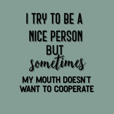 I Try to be a Nice Person - Bella Unisex CVC Jersey Tee Design