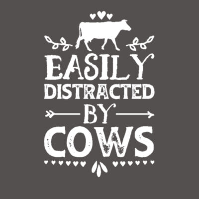 Easily Distracted By Cows - Bella Unisex CVC Jersey Tee Design