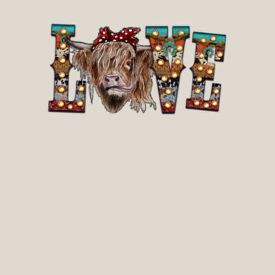 Lights Love Cow - Bella Unisex CVC Jersey Tee Design