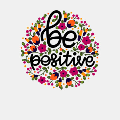 Be Positive Floral - Bella Unisex CVC Jersey Tee Design