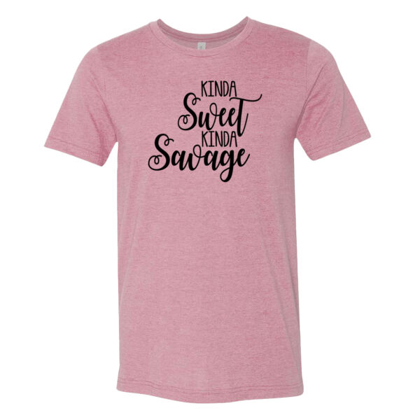 Kinda Sweet Kinda Savage - Bella Unisex CVC Jersey Tee Thumbnail