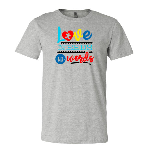 Autism Love Needs No Words - Bella Unisex CVC Jersey Tee Thumbnail