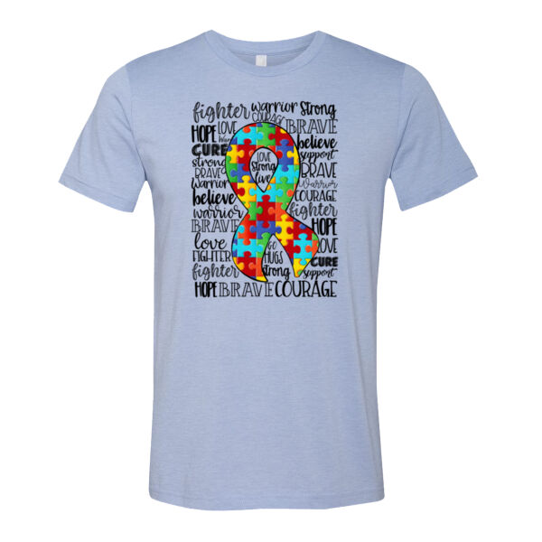 Autism Warrior Ribbon - Bella Unisex CVC Jersey Tee Thumbnail