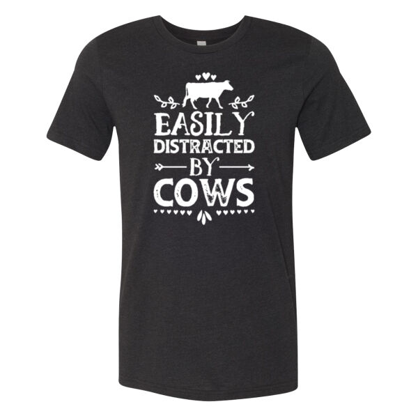 Easily Distracted By Cows - Bella Unisex CVC Jersey Tee Thumbnail