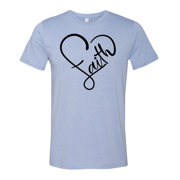 Faith Heart Black - Bella Unisex CVC Jersey Tee Thumbnail