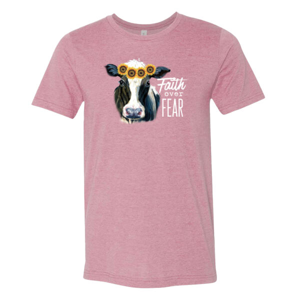 Faith Over Fear Cow - Bella Unisex CVC Jersey Tee Thumbnail
