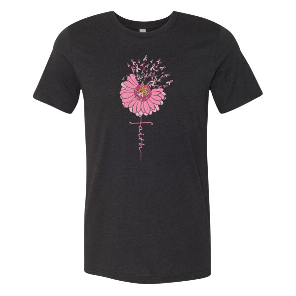 Breast Cancer Faith Flower - Bella Unisex CVC Jersey Tee Thumbnail
