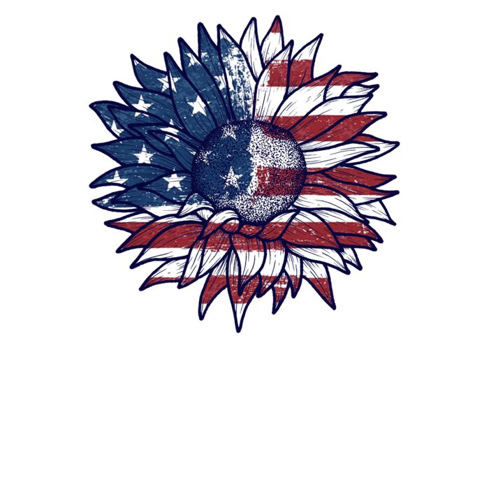America Flag Sunflower Slouchy Tank Top Thumbnail