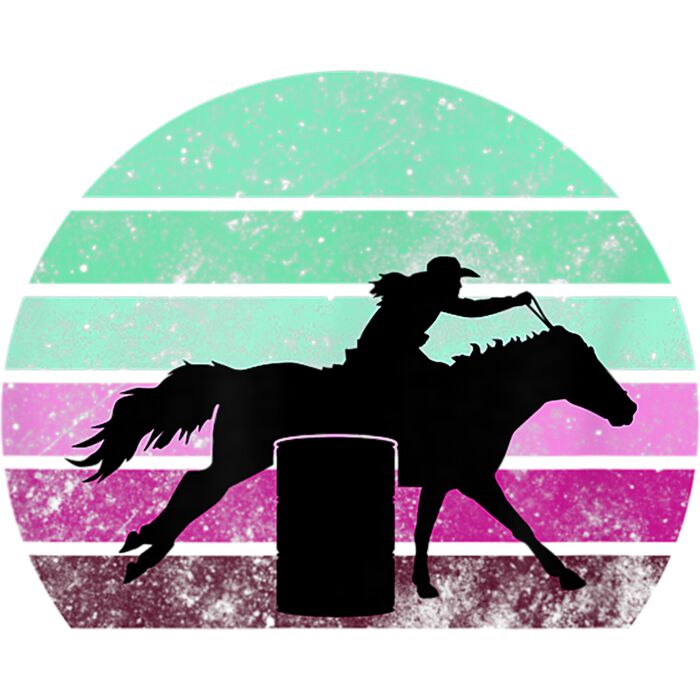 Barrel Racing   Horse Lover   Vintage Sunset   Country Girl T Shirt Thumbnail