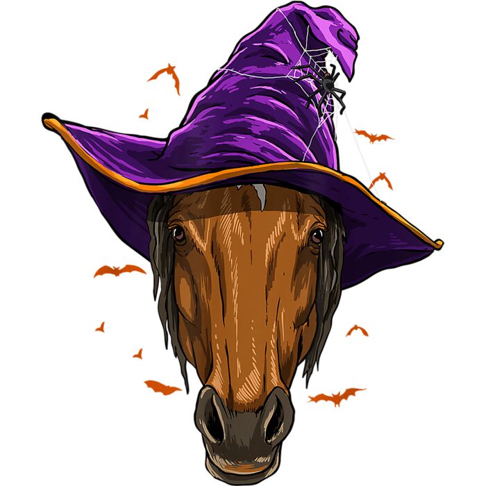 Horse Witch Hat Funny Halloween Horse Lover Whisperer T Shirt Thumbnail