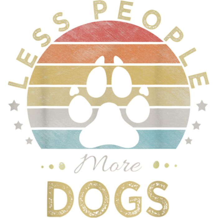 Retro Vintage Less People More Dogs T Shirt Thumbnail