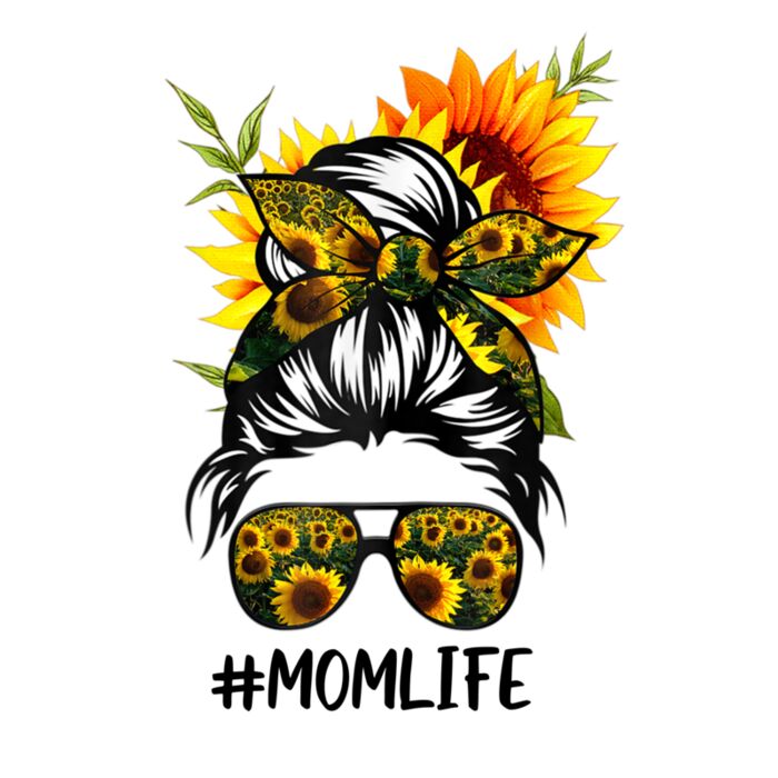 Mom Life Messy Hair Bun Sunflower Women Mother s Day Thumbnail