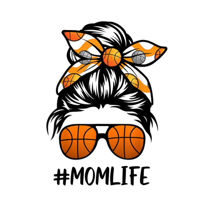 Mom Life Basketball Mothers Day Messy Bun Thumbnail
