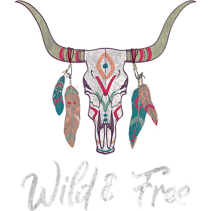 Distressed Boho Steer Skull for Teens Women and Girls T Shirt Thumbnail