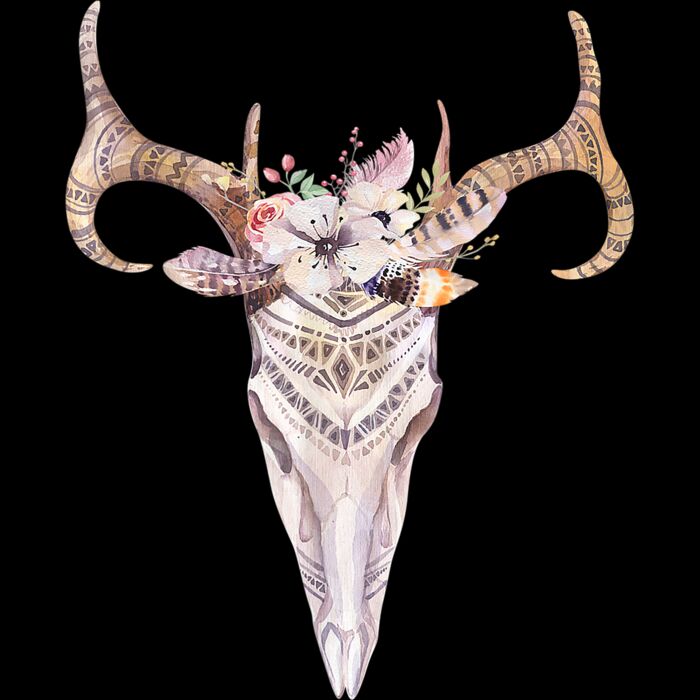 Cow Skull Floral Shirt Boho Cow Skull Shirt Watercolor Cow Thumbnail