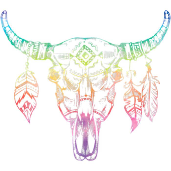 Tye Dye Boho Cow Skull   Fun Country And Western Look Tank Top Thumbnail