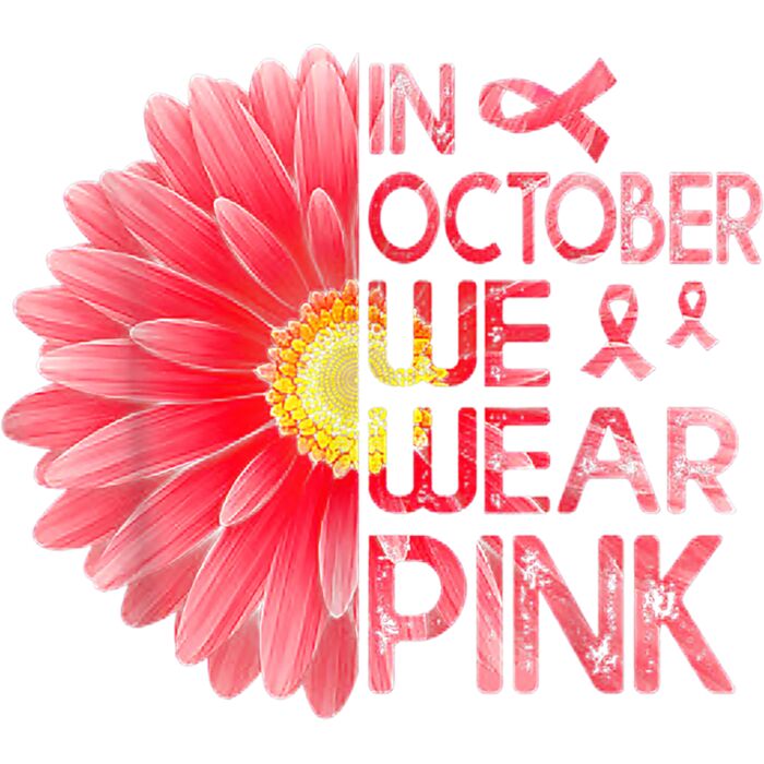 In October We Wear Pink Sunflower Breast Cancer Awareness T Shirt Thumbnail