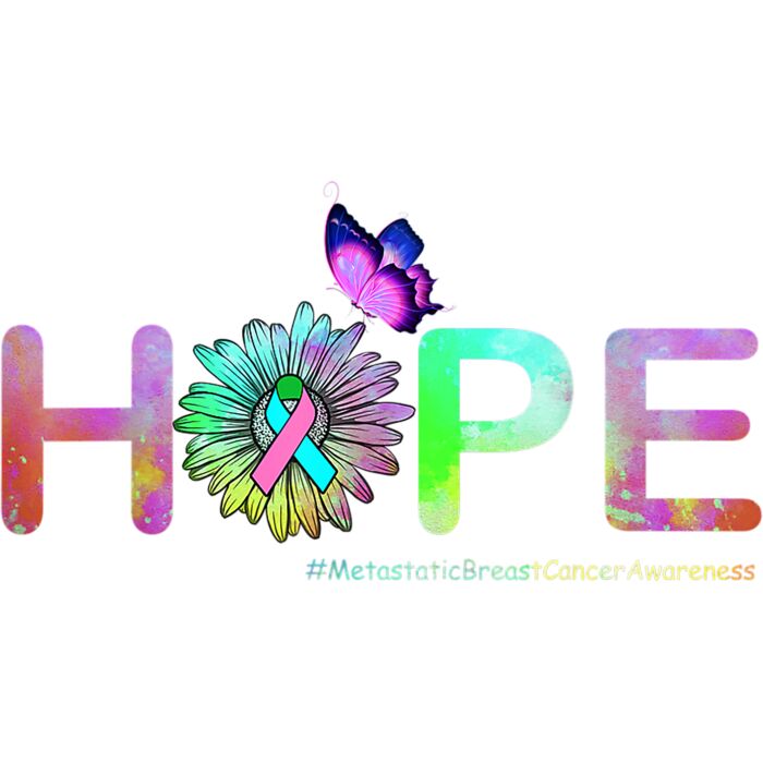 Hope Flower Butterfly Metastatic Breast Cancer Awareness T Shirt Thumbnail