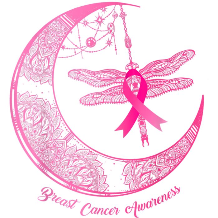 Henna Moon Dragonfly Pink Ribbon Breast Cancer Awareness T Shirt Thumbnail