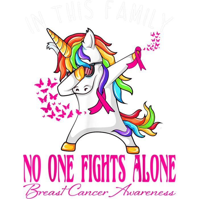 In This Family No One Fights Alone Breast Cancer Awareness T Shirt 1 Thumbnail