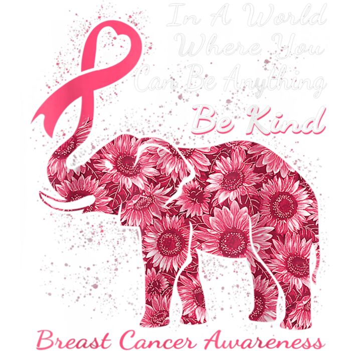 Breast Cancer Awareness Sunflower Elephant Be Kind T Shirt Thumbnail