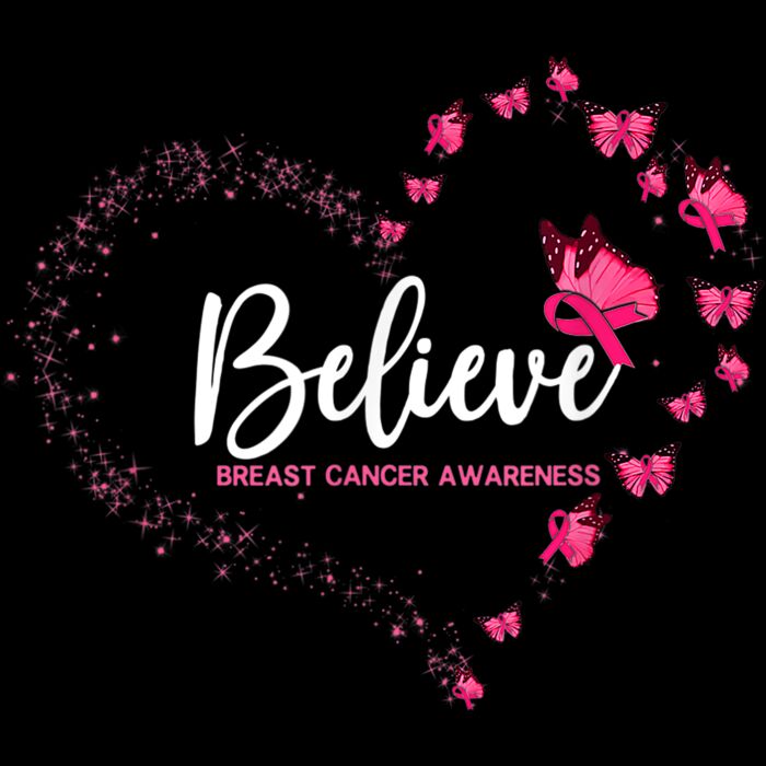 Breast Cancer Awareness Butterfly Believe T Shirt Thumbnail