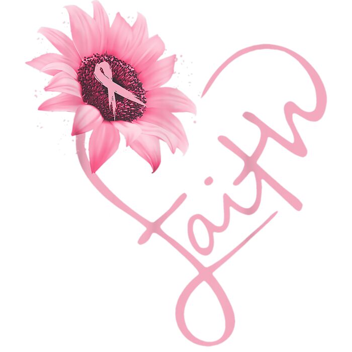 Pink Ribbon Sunflower Faith Breast Cancer Awareness Gifts T Shirt Thumbnail