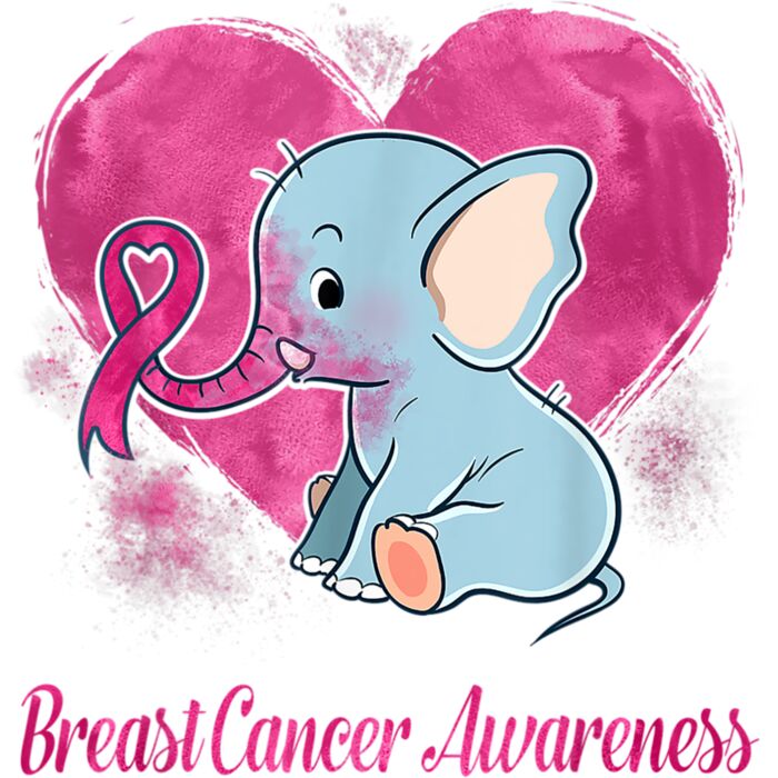 Breast Cancer Awareness Elephant Lovers Gifts T Shirt Thumbnail