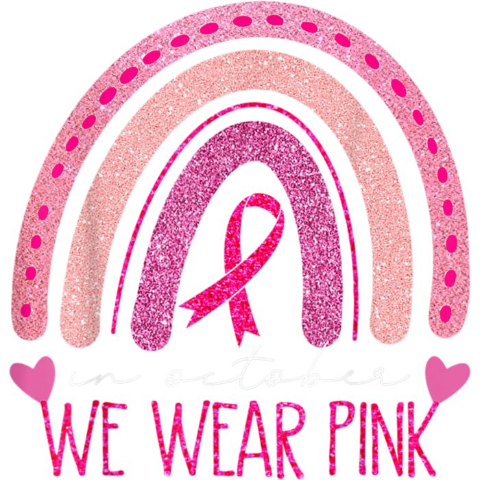 In October We Wear Pink Rainbow Breast Cancer Awareness T Shirt Thumbnail