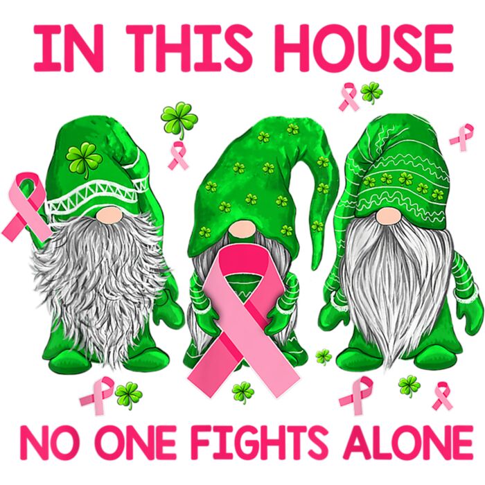 Cute Gnomes Breast Cancer Awareness St Patricks Day Gifts T Shirt Thumbnail