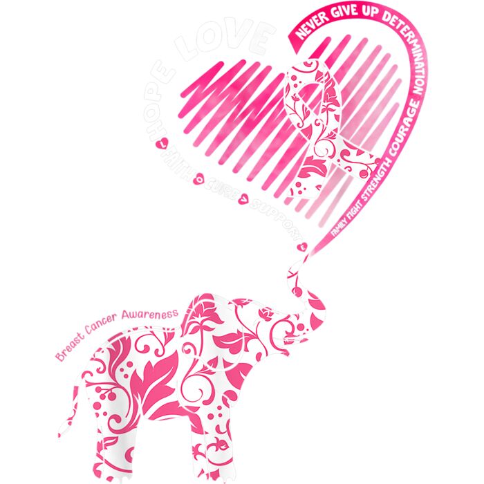 Elephant Breast Cancer Awareness Month Gifts T Shirt Thumbnail