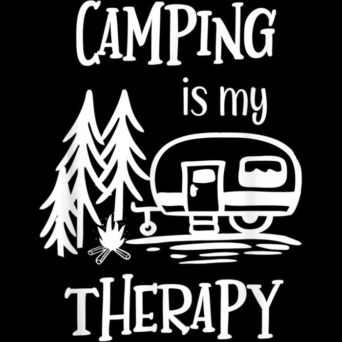 Awesome Camping is my Therapy Camping Shirt with Saying T Shirt Thumbnail