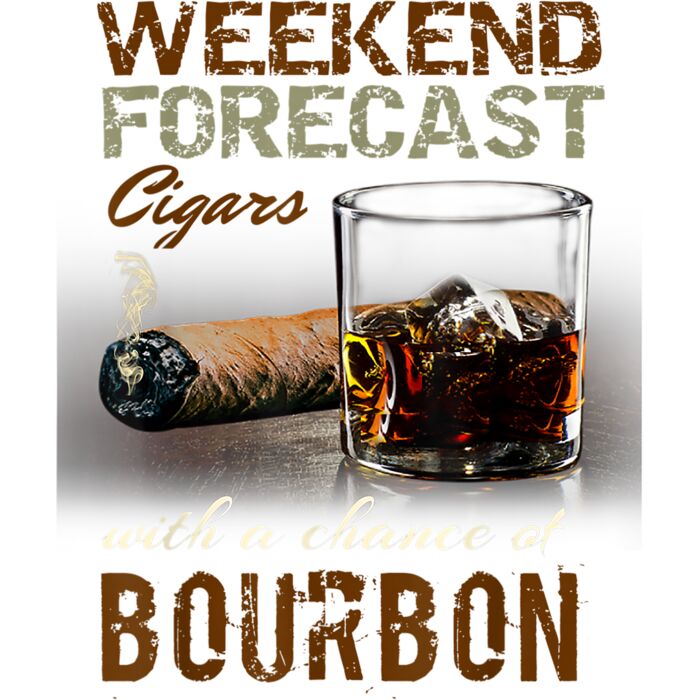 Weekend Forecast Cigars with Chance Bourbon Gift Men T Shirt Thumbnail