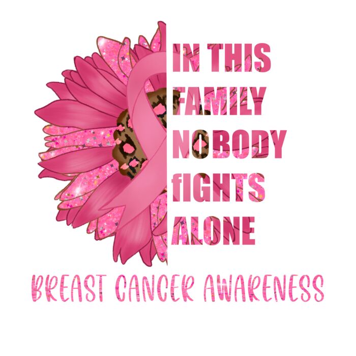 NO ONE FIGHTS ALONE  BREAST CANCER FLOWER Thumbnail