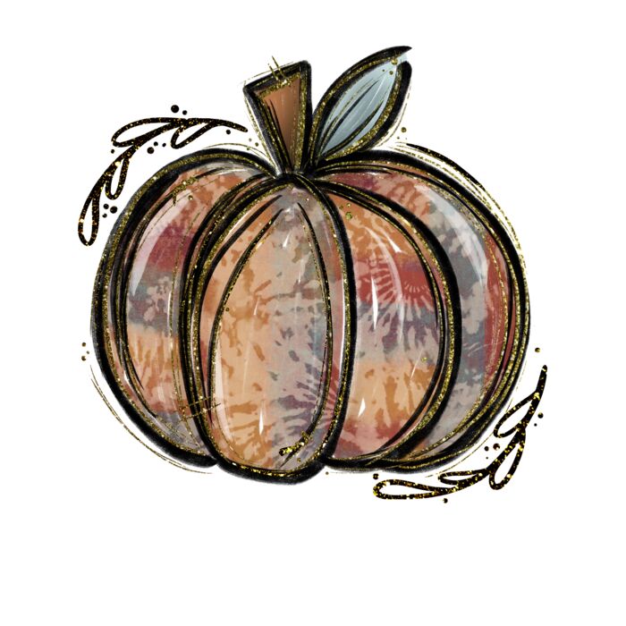 Tie Dyed Glitter Pumpkin Thumbnail