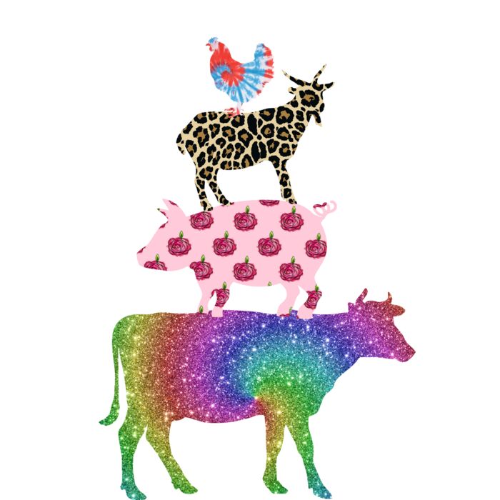 colorful stacked farm animals Thumbnail