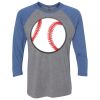 Unisex Triblend Three-Quarter Raglan T-Shirt Thumbnail