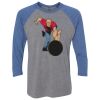 Unisex Triblend Three-Quarter Raglan T-Shirt Thumbnail