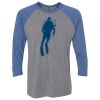 Unisex Triblend Three-Quarter Raglan T-Shirt Thumbnail