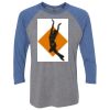 Unisex Triblend Three-Quarter Raglan T-Shirt Thumbnail