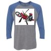 Unisex Triblend Three-Quarter Raglan T-Shirt Thumbnail