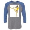 Unisex Triblend Three-Quarter Raglan T-Shirt Thumbnail