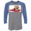 Unisex Triblend Three-Quarter Raglan T-Shirt Thumbnail