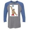 Unisex Triblend Three-Quarter Raglan T-Shirt Thumbnail