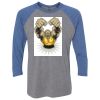 Unisex Triblend Three-Quarter Raglan T-Shirt Thumbnail