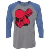 Unisex Triblend Three-Quarter Raglan T-Shirt Thumbnail