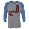 Unisex Triblend Three-Quarter Raglan T-Shirt Thumbnail