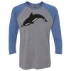 Unisex Triblend Three-Quarter Raglan T-Shirt Thumbnail