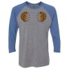 Unisex Triblend Three-Quarter Raglan T-Shirt Thumbnail