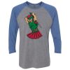 Unisex Triblend Three-Quarter Raglan T-Shirt Thumbnail